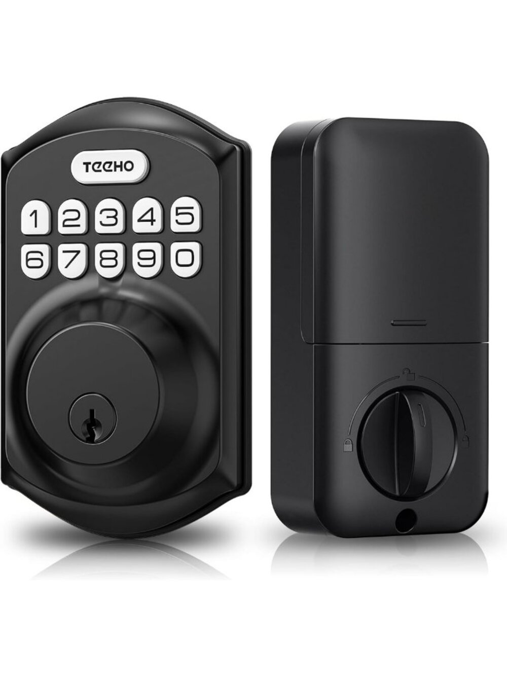Keyless Entry Deadbolt with Keypad, Matte Black, 20 User Codes, Waterproof